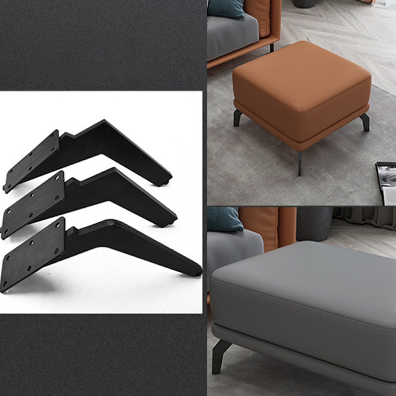 Rectangle Footstools Genuine Leather 23.4 Inch Width Standard Foot Stool Clearhalo 'furn' 'furn_ottomans_poufs' 'Furniture' 'Living Room Furniture' 'Ottomans & Poufs' 'ottomans_poufs' 7610048