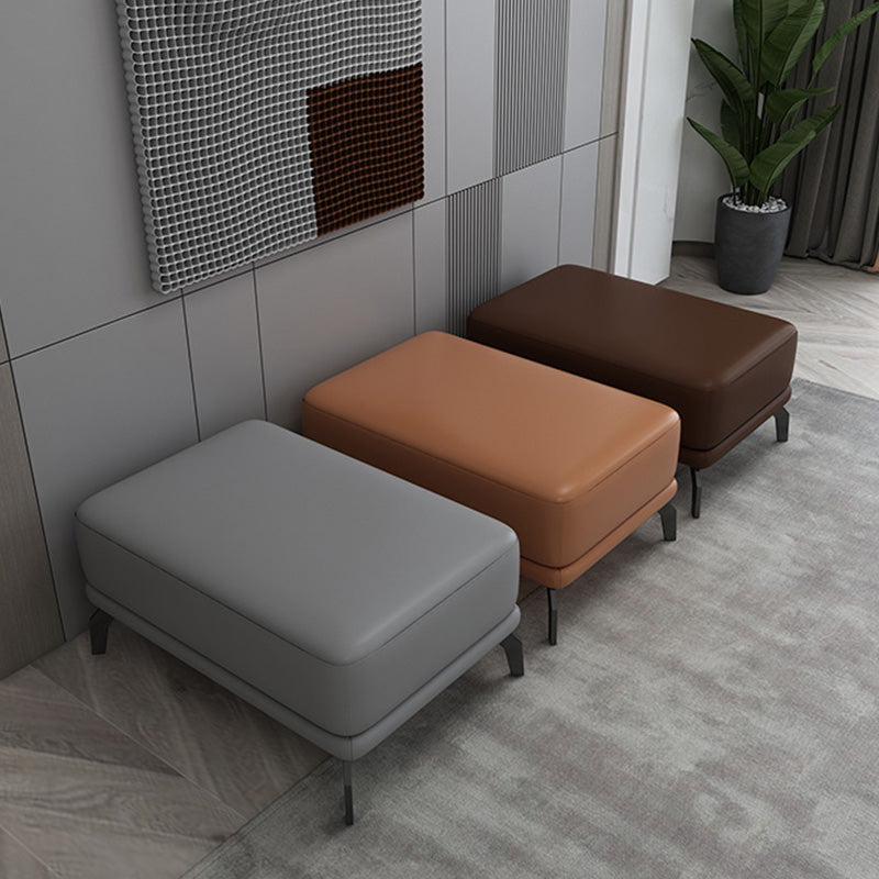 Rectangle Footstools Genuine Leather 23.4 Inch Width Standard Foot Stool Clearhalo 'furn' 'furn_ottomans_poufs' 'Furniture' 'Living Room Furniture' 'Ottomans & Poufs' 'ottomans_poufs' 7610052