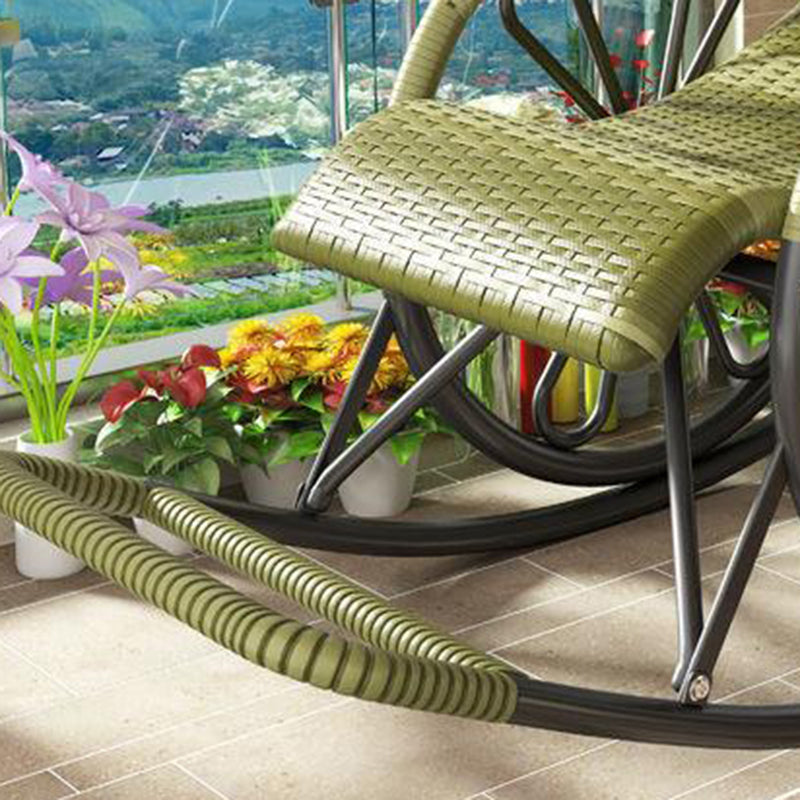 Lounge Iron Base Single Rocking Chair Leisure Chaise Lazy Chair for Balcony Clearhalo 'Chairs & Seating' 'furn' 'furn_rocking_chairs' 'Furniture' 'Living Room Furniture' 'Rocking Chairs' 'rocking_chairs' 7610094