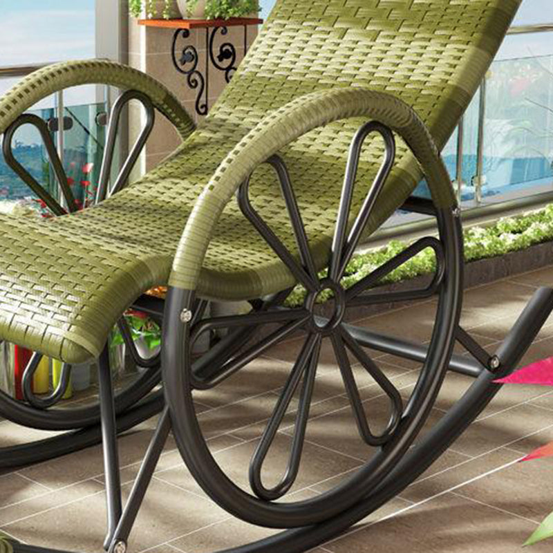 Lounge Iron Base Single Rocking Chair Leisure Chaise Lazy Chair for Balcony Clearhalo 'Chairs & Seating' 'furn' 'furn_rocking_chairs' 'Furniture' 'Living Room Furniture' 'Rocking Chairs' 'rocking_chairs' 7610095