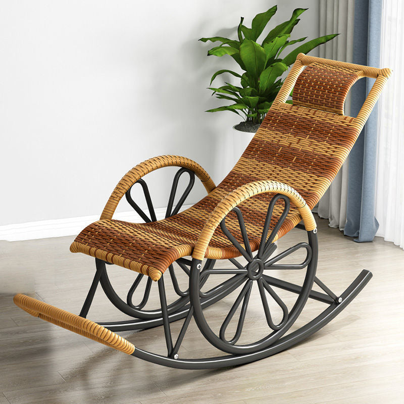 アイアンベースレジャーシングルチャイズレイジーチェアバルコニーリクライナーロッキングチェア