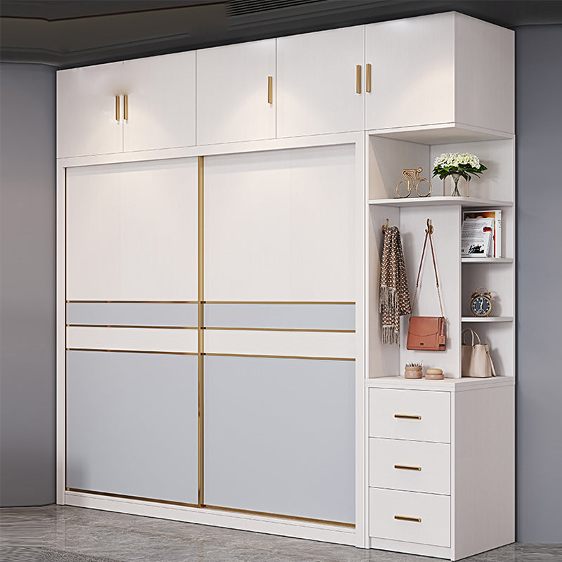 Puertas corredizas de dormitorio Armario gabinete de almacenamiento de madera costera