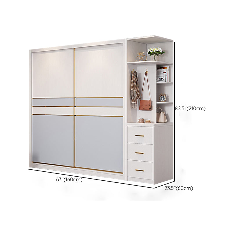 Puertas corredizas de dormitorio Armario gabinete de almacenamiento de madera costera