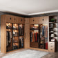Modern Bedroom Wooden Storage Cabinet Sliding Doors Armoire with Glass Doors Clearhalo 'Armoires & Wardrobes' 'armoires_wardrobes' 'Bedroom Furniture' 'furn' 'furn_armoires_wardrobes' 'Furniture' 7610278