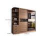Modern Bedroom Wooden Storage Cabinet Sliding Doors Armoire with Glass Doors Clearhalo 'Armoires & Wardrobes' 'armoires_wardrobes' 'Bedroom Furniture' 'furn' 'furn_armoires_wardrobes' 'Furniture' 7610298
