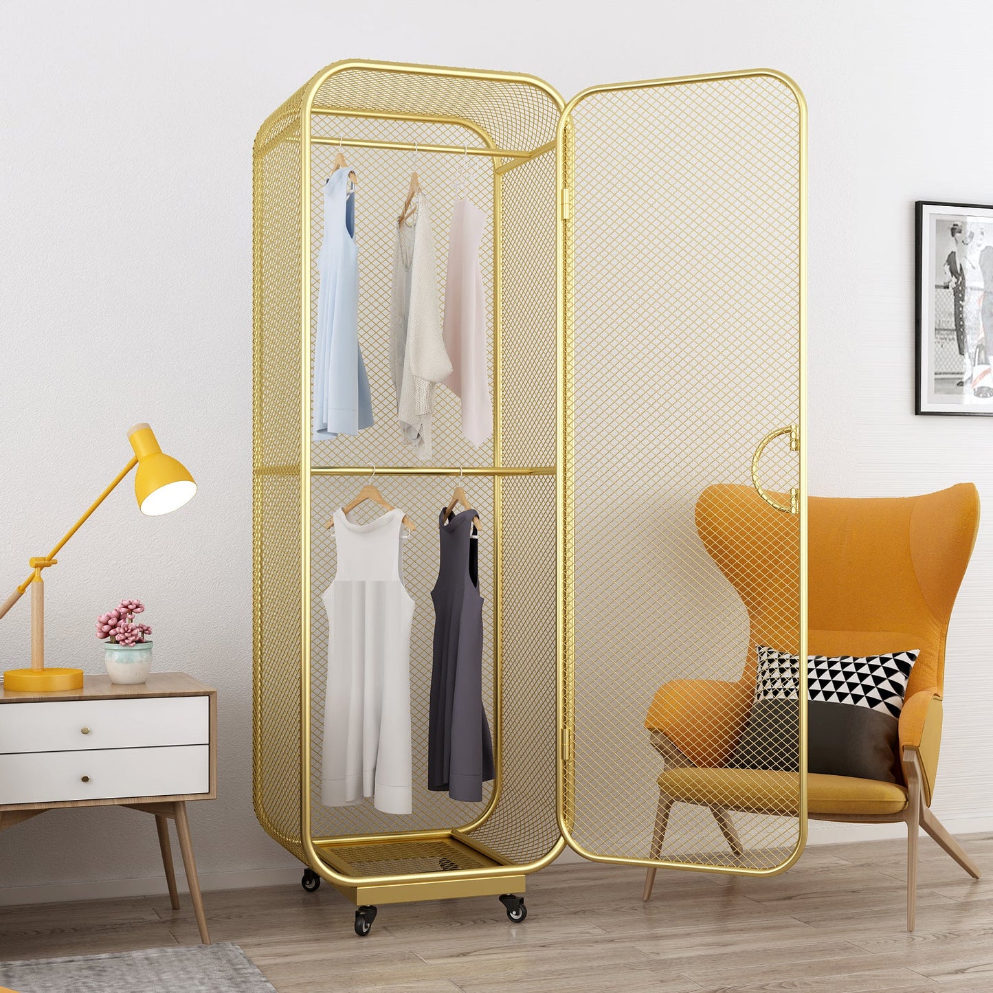 Armoire de garde-robe armoire de rangement en métal de style industriel