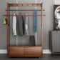 Modern Style Bedroom Wardrobe Movable Wooden Armoire with Drawers