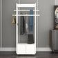 Modern Style Bedroom Wardrobe Movable Wooden Armoire with Drawers