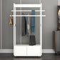 Modern Style Bedroom Wardrobe Movable Wooden Armoire with Drawers