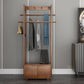 Modern Style Bedroom Wardrobe Movable Wooden Armoire with Drawers