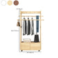 Modern Style Bedroom Wardrobe Movable Wooden Armoire with Drawers