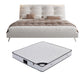 Glam Solid Color Rectangular Standard Bed Metal and Upholstered Bed Frame