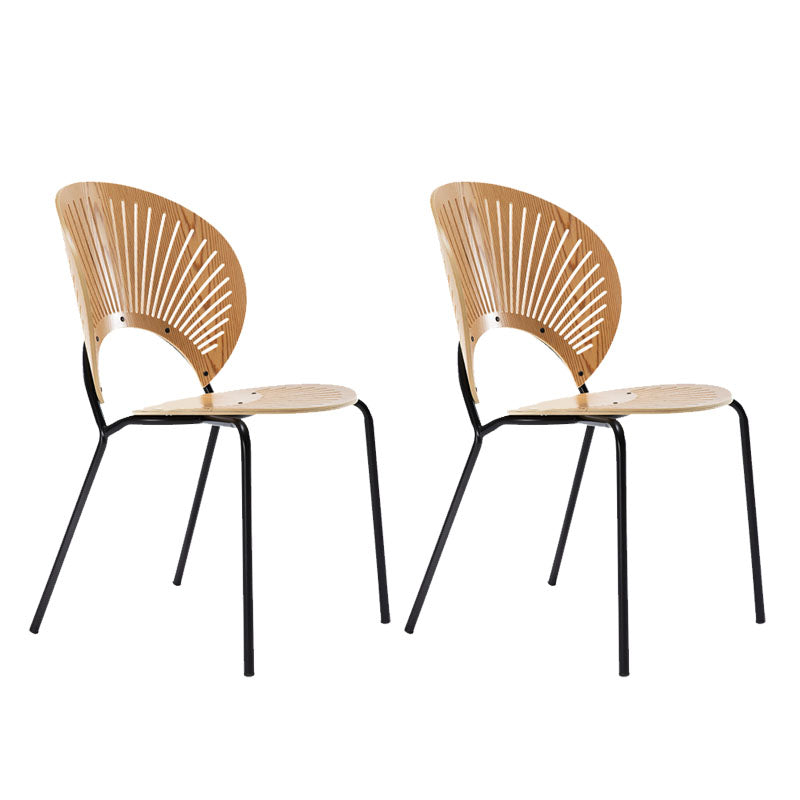 Moderne stijl eetkamerstoel houten open achterkant stoel voor eetkamer