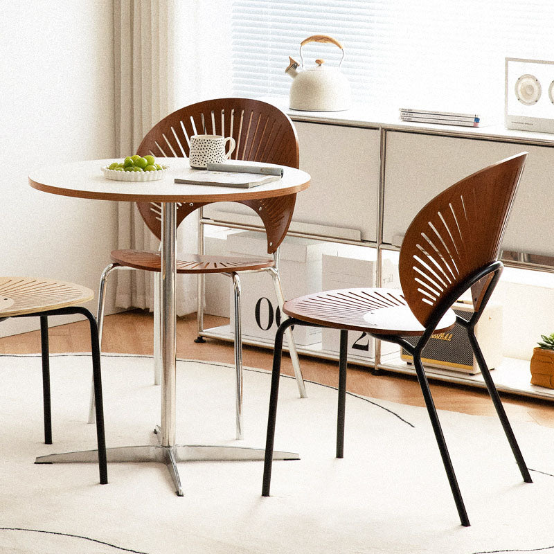 Moderne stijl eetkamerstoel houten open achterkant stoel voor eetkamer