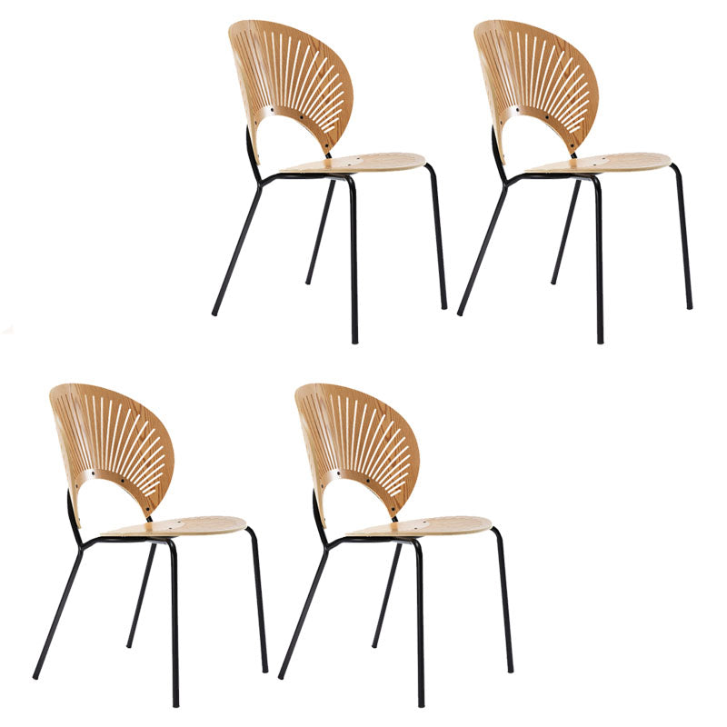 Moderne stijl eetkamerstoel houten open achterkant stoel voor eetkamer