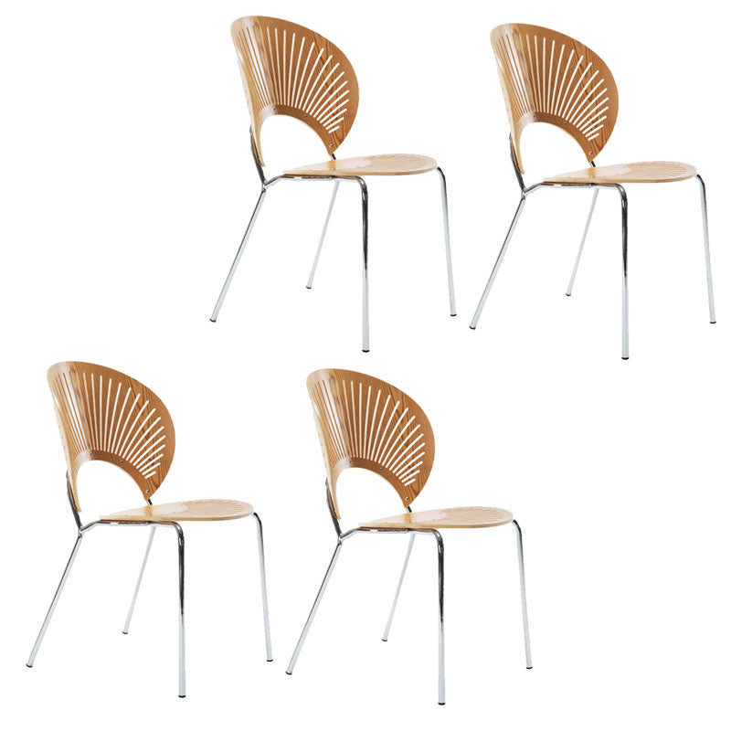 Moderne stijl eetkamerstoel houten open achterkant stoel voor eetkamer