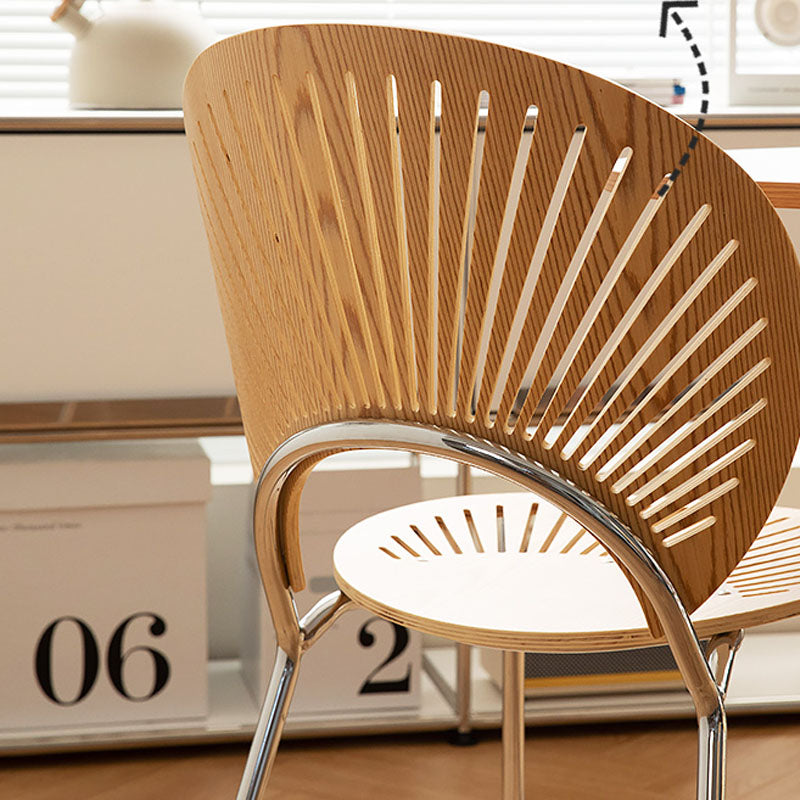 Moderne stijl eetkamerstoel houten open achterkant stoel voor eetkamer