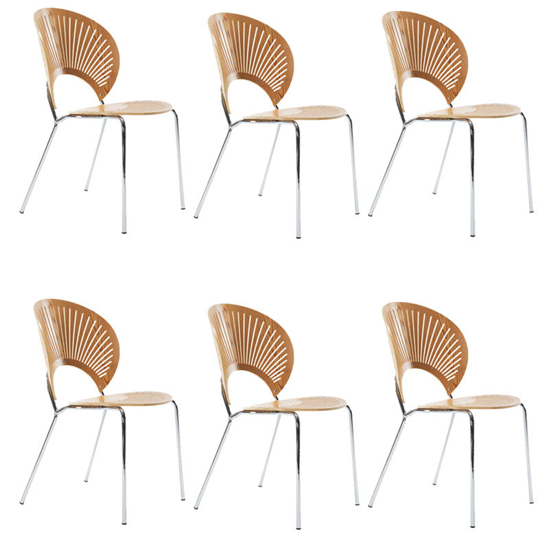 Moderne stijl eetkamerstoel houten open achterkant stoel voor eetkamer