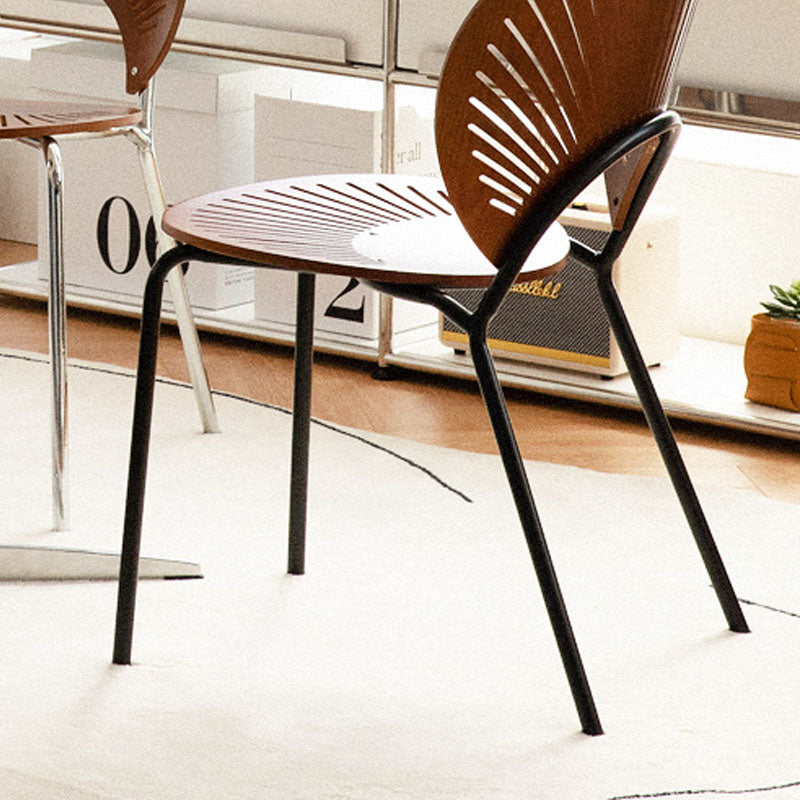 Moderne stijl eetkamerstoel houten open achterkant stoel voor eetkamer