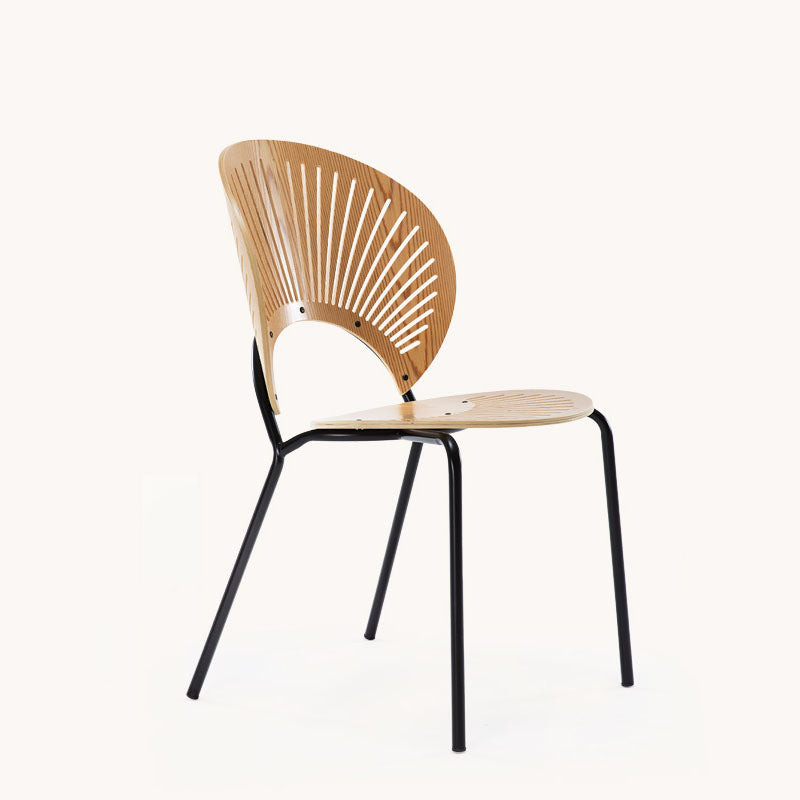 Moderne stijl eetkamerstoel houten open achterkant stoel voor eetkamer