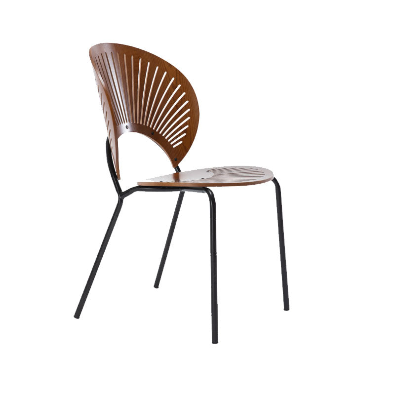 Moderne stijl eetkamerstoel houten open achterkant stoel voor eetkamer