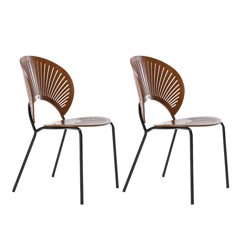 Moderne stijl eetkamerstoel houten open achterkant stoel voor eetkamer