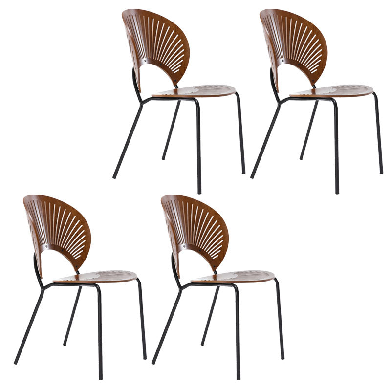 Moderne stijl eetkamerstoel houten open achterkant stoel voor eetkamer