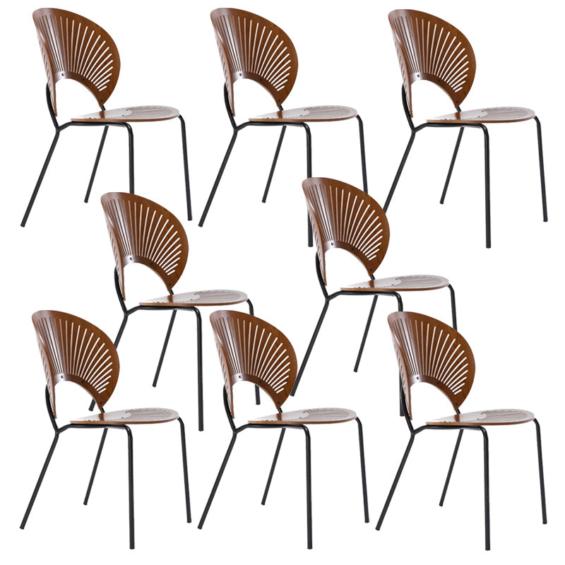 Moderne stijl eetkamerstoel houten open achterkant stoel voor eetkamer