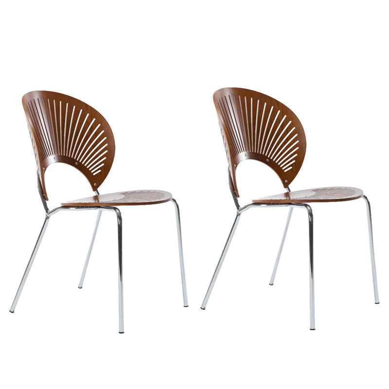 Moderne stijl eetkamerstoel houten open achterkant stoel voor eetkamer