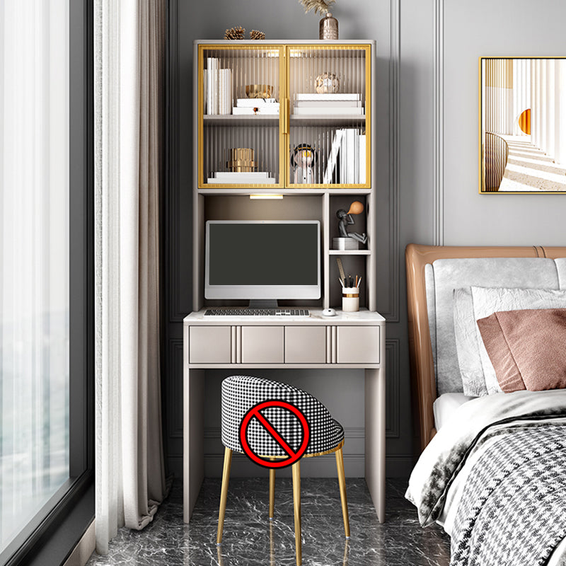 Bureau en pierre de style contemporain Bureau de forme rectangulaire Bureau de tâche en champagne / blanc