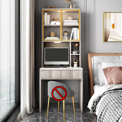 Bureau en pierre de style contemporain Bureau de forme rectangulaire Bureau de tâche en champagne / blanc