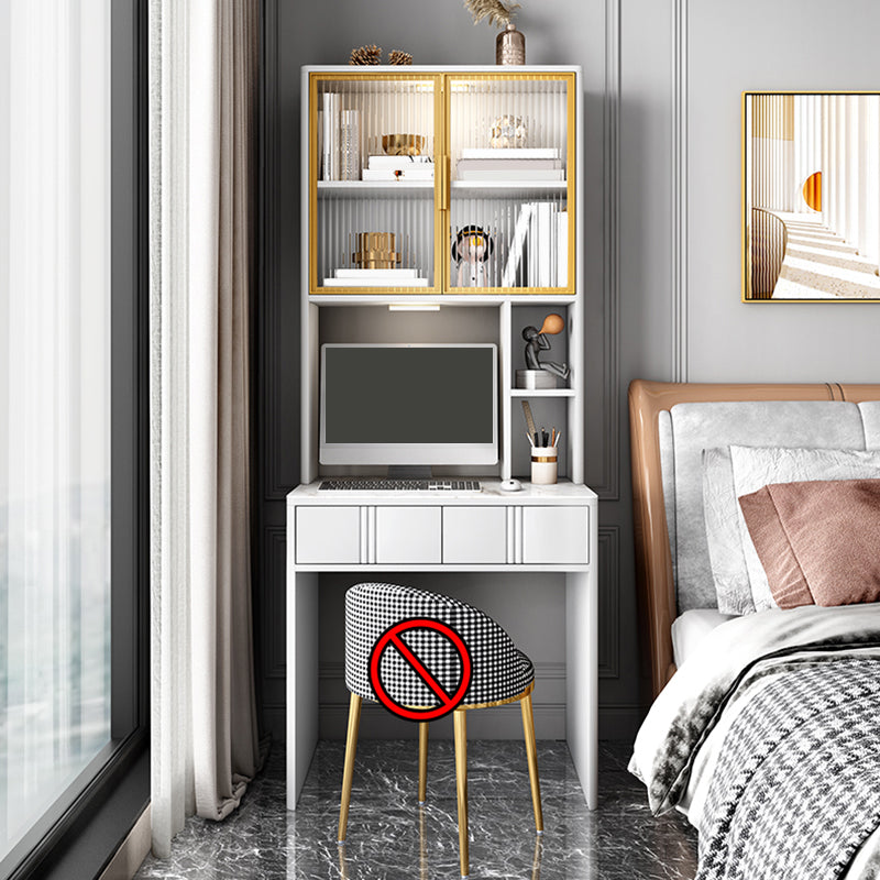 Bureau en pierre de style contemporain Bureau de forme rectangulaire Bureau de tâche en champagne / blanc