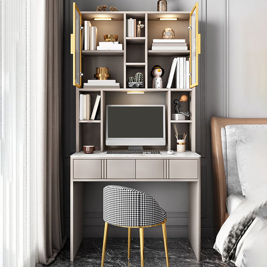 Bureau en pierre de style contemporain Bureau de forme rectangulaire Bureau de tâche en champagne / blanc