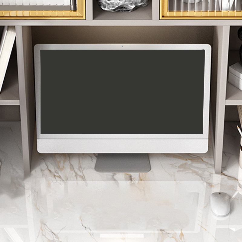 Bureau en pierre de style contemporain Bureau de forme rectangulaire Bureau de tâche en champagne / blanc