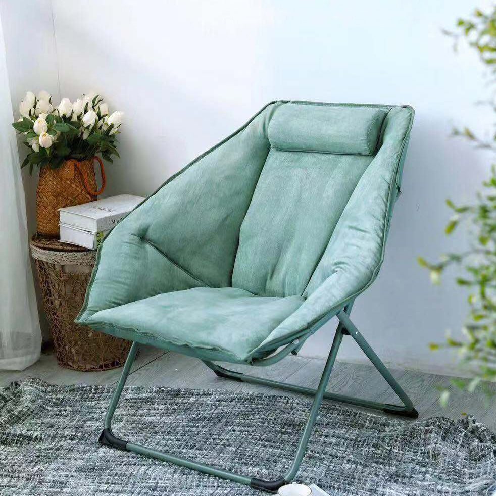 Sedia reclinabile contemporanea in pelle incollata e base in metallo