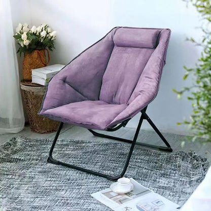 Sedia reclinabile contemporanea in pelle incollata e base in metallo