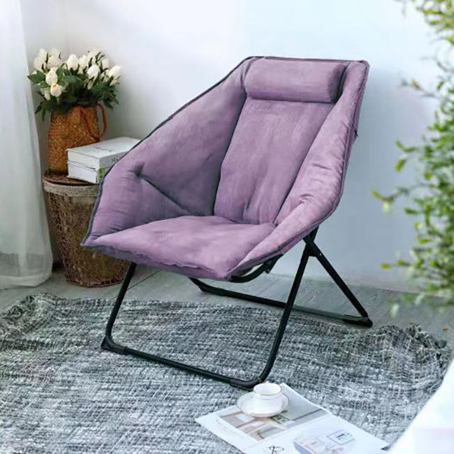 Sedia reclinabile contemporanea in pelle incollata e base in metallo