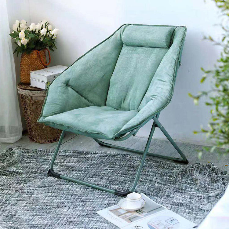 Sedia reclinabile contemporanea in pelle incollata e base in metallo