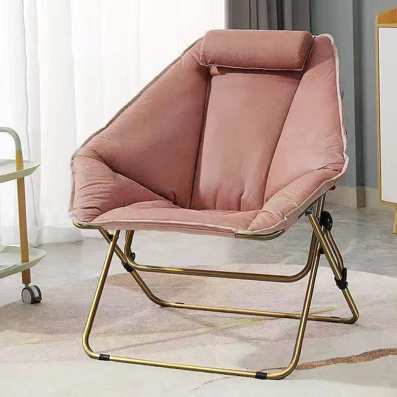 Sedia reclinabile contemporanea in pelle incollata e base in metallo