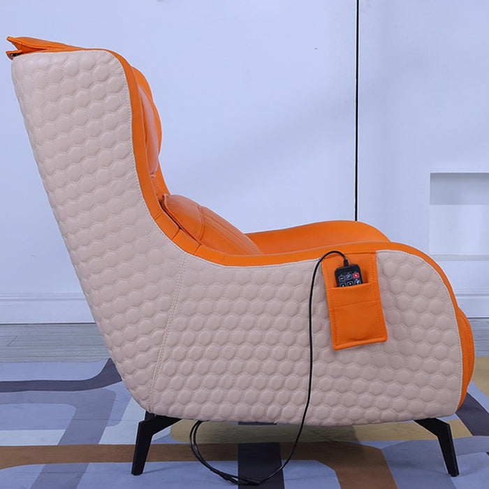 Contemporary Indoor Faux Leather Recliner Chair with Metal Legs Clearhalo 'Chairs & Seating' 'furn' 'furn_recliners' 'Furniture' 'Living Room Furniture' 'Recliners' 7616934