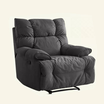 Microsuede Recliner Chair Recliner Swivel Rocker Recliner Chair Solid Color Gray Swivel Rocker Clearhalo 'Chairs & Seating' 'furn' 'furn_recliners' 'Furniture' 'Living Room Furniture' 'Recliners' 7617181