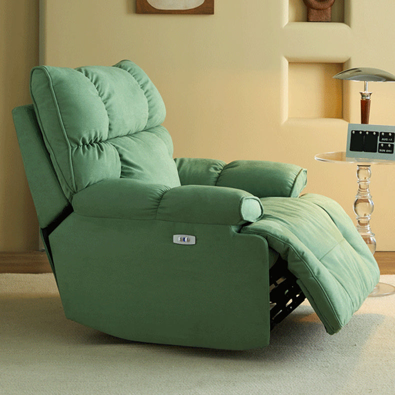 Microsuede Recliner Chair Recliner Swivel Rocker Recliner Chair Solid Color Clearhalo 'Chairs & Seating' 'furn' 'furn_recliners' 'Furniture' 'Living Room Furniture' 'Recliners' 7617184