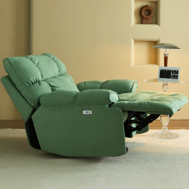 Microsuede Recliner Chair Recliner Swivel Rocker Recliner Chair Solid Color Clearhalo 'Chairs & Seating' 'furn' 'furn_recliners' 'Furniture' 'Living Room Furniture' 'Recliners' 7617187