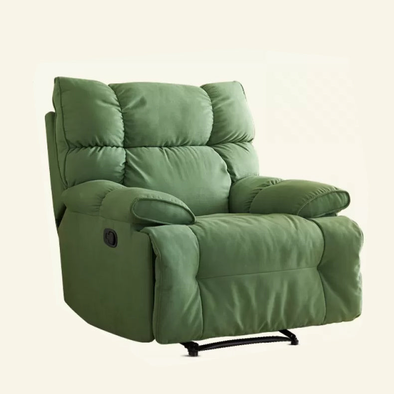 Microsuede Recliner Chair Recliner Swivel Rocker Recliner Chair Solid Color Green Swivel Rocker Clearhalo 'Chairs & Seating' 'furn' 'furn_recliners' 'Furniture' 'Living Room Furniture' 'Recliners' 7617188