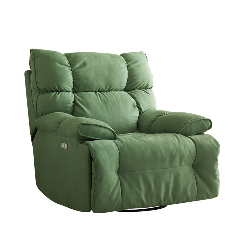 Microsuede Recliner Chair Recliner Swivel Rocker Recliner Chair Solid Color Clearhalo 'Chairs & Seating' 'furn' 'furn_recliners' 'Furniture' 'Living Room Furniture' 'Recliners' 7617189