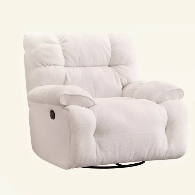 Microsuede Recliner Chair Recliner Swivel Rocker Recliner Chair Solid Color Beige Standard (No Motion) Clearhalo 'Chairs & Seating' 'furn' 'furn_recliners' 'Furniture' 'Living Room Furniture' 'Recliners' 7617194