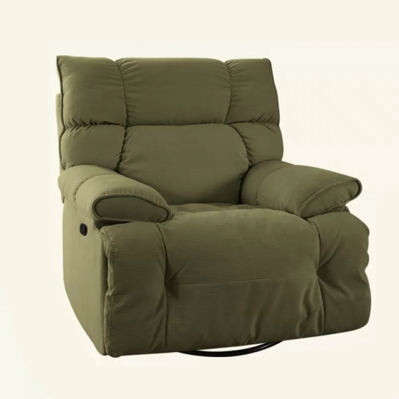 Microsuede Recliner Chair Recliner Swivel Rocker Recliner Chair Solid Color Dark Green Standard (No Motion) Clearhalo 'Chairs & Seating' 'furn' 'furn_recliners' 'Furniture' 'Living Room Furniture' 'Recliners' 7617201