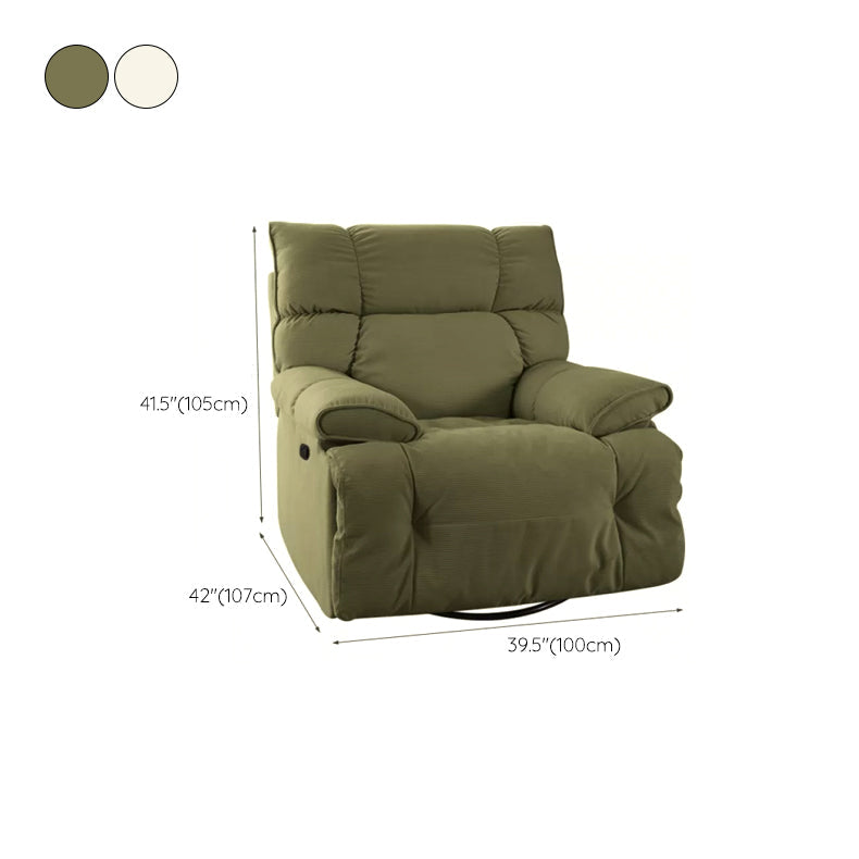 Microsuede Recliner Chair Recliner Swivel Rocker Recliner Chair Solid Color Clearhalo 'Chairs & Seating' 'furn' 'furn_recliners' 'Furniture' 'Living Room Furniture' 'Recliners' 7617203