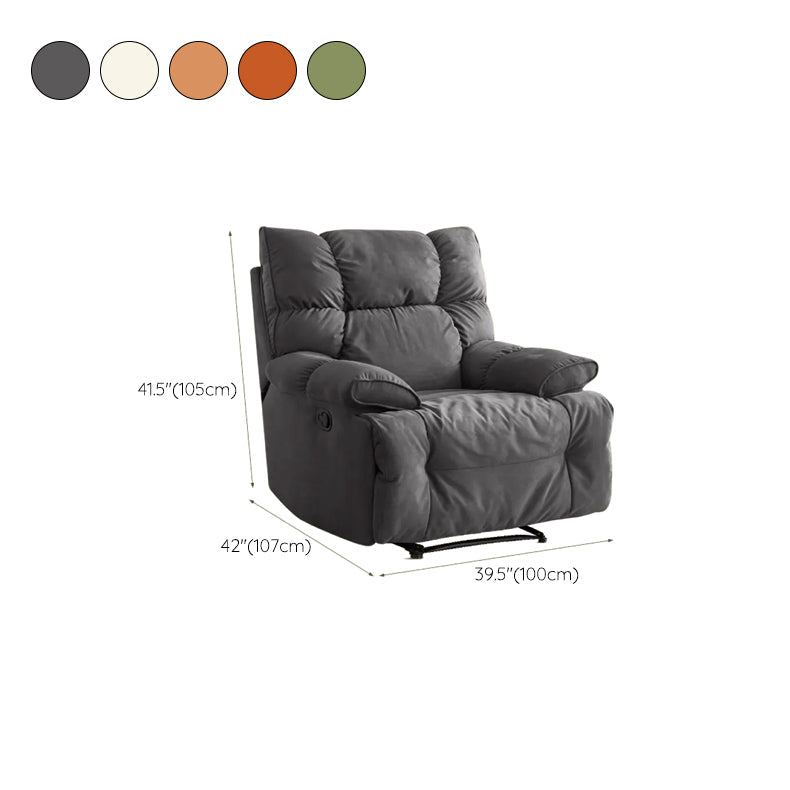 Microsuede Recliner Chair Recliner Swivel Rocker Recliner Chair Solid Color Clearhalo 'Chairs & Seating' 'furn' 'furn_recliners' 'Furniture' 'Living Room Furniture' 'Recliners' 7617204