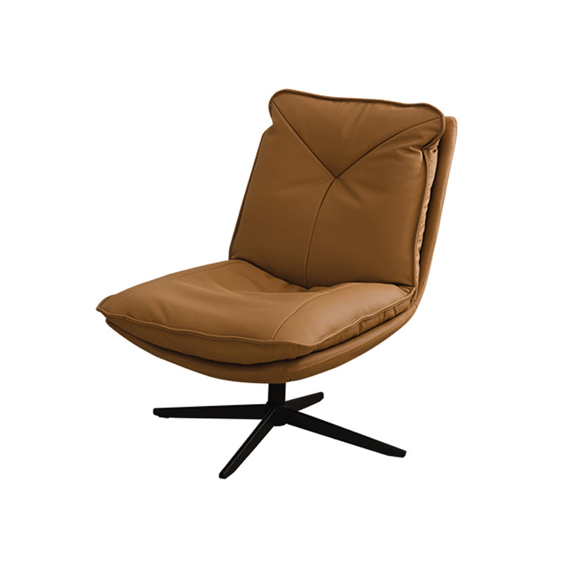 Faux Leather Standard Recliner Swivel Base Recliner Chair Solid Color Deck Chair Orange Clearhalo 'Chairs & Seating' 'furn' 'furn_recliners' 'Furniture' 'Living Room Furniture' 'Recliners' 7617229